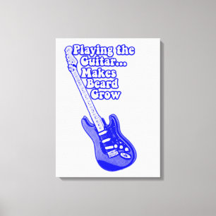 Toile Guitare bleue vintage avec mots de motivation