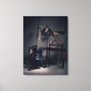 Toile Guitare de bleus