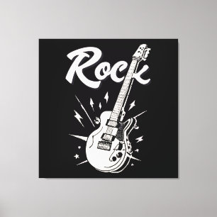 Toile Guitare électrique avec mot rock