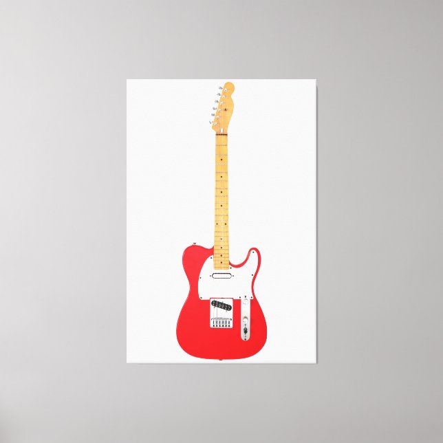 Toile GUITARE ÉLECTRIQUE ICONIQUE ROUGE 40x60 (Recto)