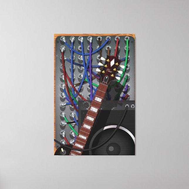 Toile Guitare électronique et musique (Recto)
