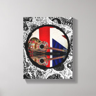 Toile Guitare en Grande-Bretagne Art à cadre circulaire