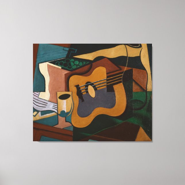 Toile Guitare Et Vin Peinture Abstraite (Recto)