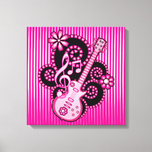 Toile Guitare Girlie