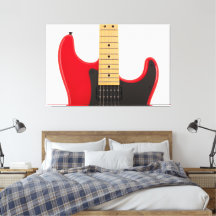 Guitare rouge frappante -