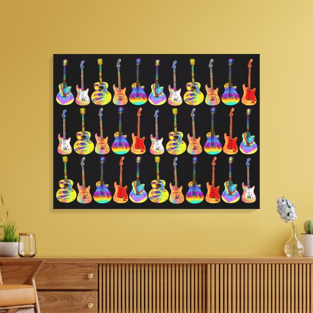 Toile Guitares Colorées (Insitu(Salon))