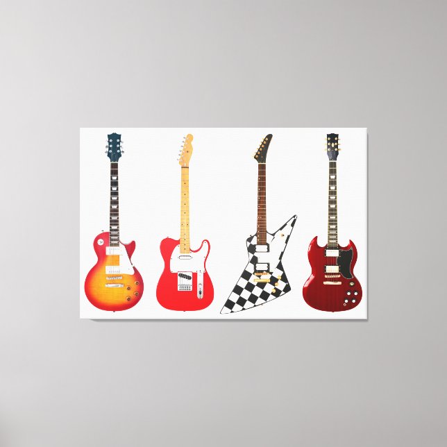 Toile GUITARS ÉLECTRIQUES ICONIQUES 32x48 (Recto)