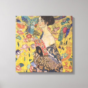 Toile Gustav Klimt - Femme fan