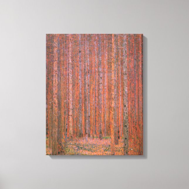Toile Gustav Klimt Fir Forêt Tannenwald Arbres rouges (Recto)