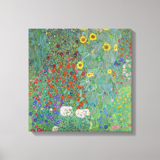 Toile Gustav Klimt - Jardin de campagne avec tournesols (Recto)