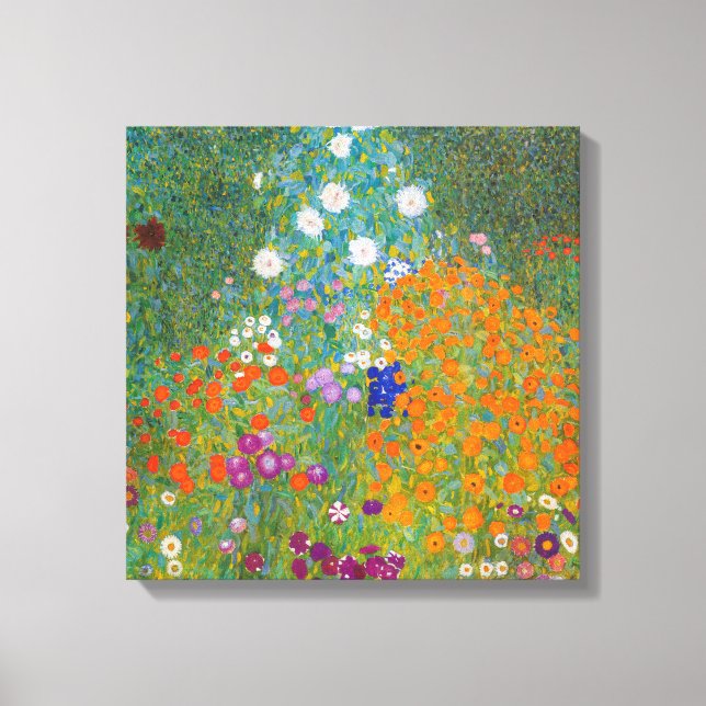 Toile Gustav Klimt - Jardin de fleurs (Recto)