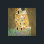Toile Gustav Klimt - Le baiser<br><div class="desc">Célèbre tableau de Gustav Klimt. Le Kiss est l'un des plus grands tableaux romantiques et un grand cadeau pour la Saint Valentin et d'autres occasions romantiques. Chef-d'oeuvre Extraordinaire du symbolisme et grande oeuvre de Gustav Klimt.</div>