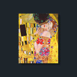 Toile Gustav Klimt - Le baiser<br><div class="desc">Le baiser de Gustav Klimt. Grande peinture intitulée The Kiss,  réalisée par Gustav Klimt.</div>