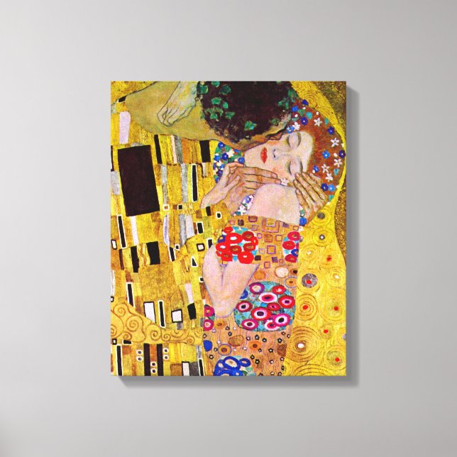 Toile Gustav Klimt - Le baiser (Recto)
