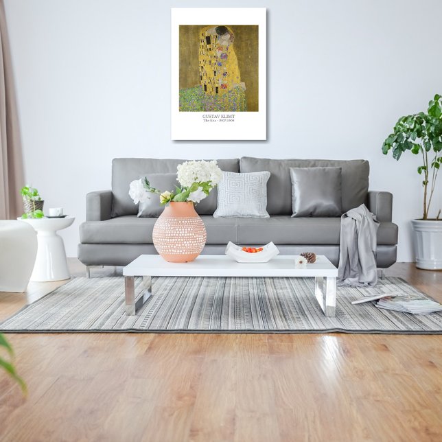 Toile Gustav Klimt Le Baiser Peinture - Célèbre Classiqu (Créateur téléchargé)