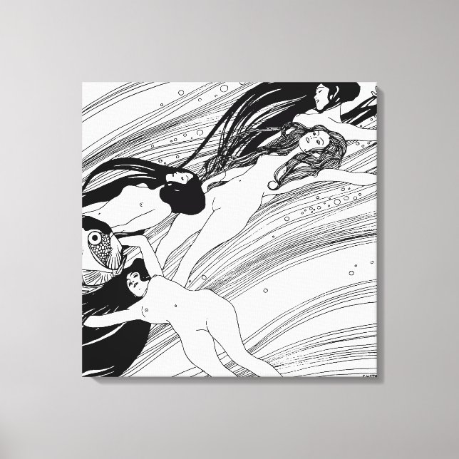 Toile Gustav Klimt - Poisson Sang Surreal Art Japonais (Recto)