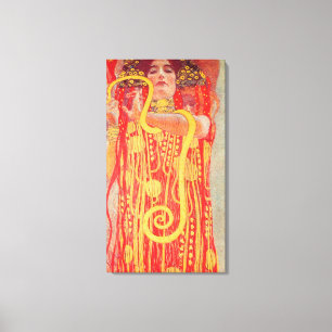 Toile Gustav Klimt Red Woman Gold Snake Peinture