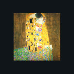 Toile Gustav Klimt The Kiss Vintage<br><div class="desc">Gustav Klimt Le Kiss Vintage Art Nouveau Peinture Le Kiss (En allemand : Der Kuss) a été peint par le peintre symboliste autrichien Gustav Klimt entre 1907 et 1908, le point culminant de sa période d'or, lorsqu'il peignit un certain nombre d'oeuvres dans un style doré similaire. Le tableau est largement...</div>
