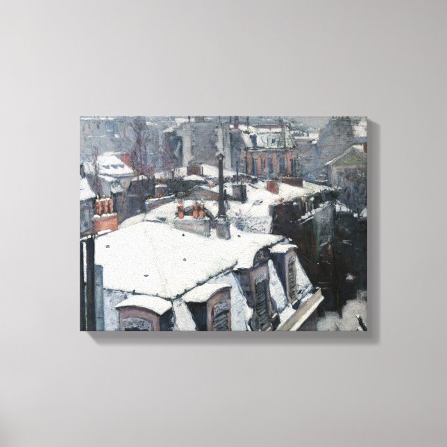Toile Gustave Caillebotte - Toits sous la neige (Recto)