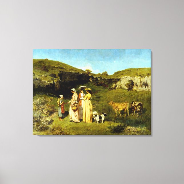 Toile Gustave Courbet Jeunes Dames du Village (Recto)