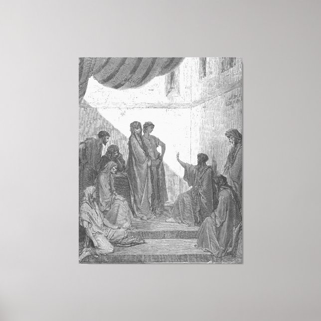 Toile Gustave Doré - Actes 10 Pierre prêche dans la mais (Recto)