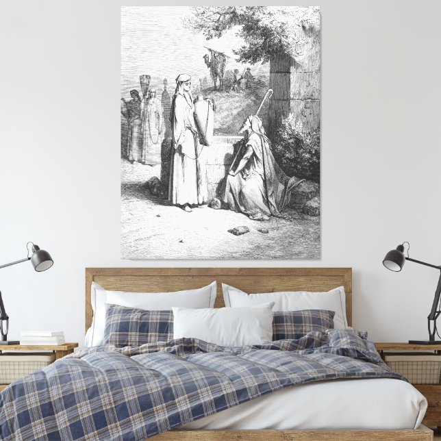 Toile Gustave Doré - Eliezer and Rebekah at the Well (Insitu(Chambre))