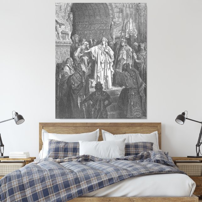Toile Gustave Doré - La reine Vashti refuse d'obéir à Ah (Insitu(Chambre))