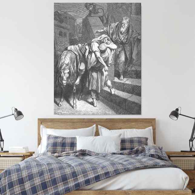 Toile Gustave Doré - Luc 10B Le Bon Samaritain Arrive (Insitu(Chambre))