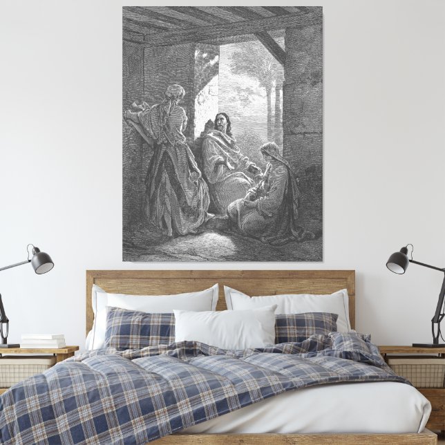 Toile Gustave Doré - Luc 10C Jésus à la maison de Mart (Insitu(Chambre))