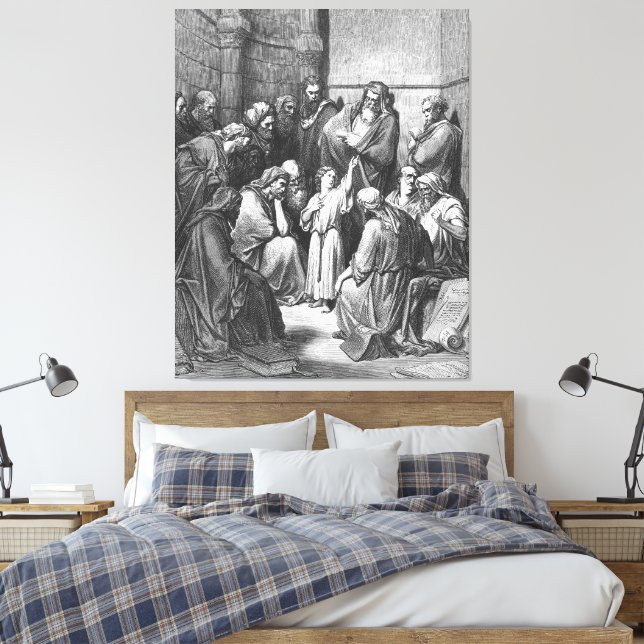 Toile Gustave Doré - Luc 2B Jésus interroge les docteurs (Insitu(Chambre))