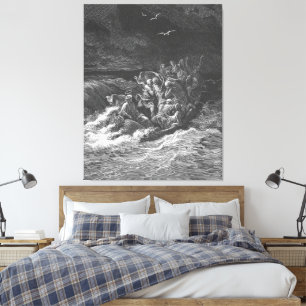 Toile Gustave Doré - Marc 4 Jésus apaise la tempête sur