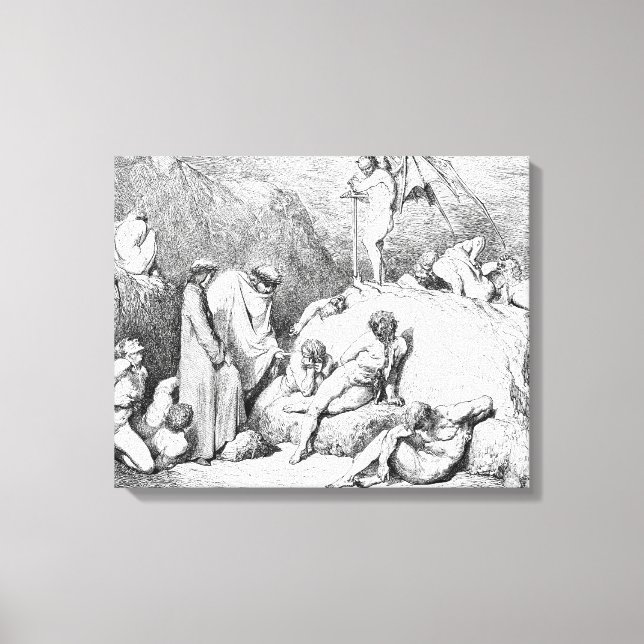 Toile Gustave Doré - Virgile et Dante rencontrent Pier D (Recto)
