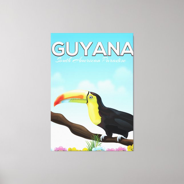 Toile Guyana affiche de voyage paradis sud-américain (Recto)