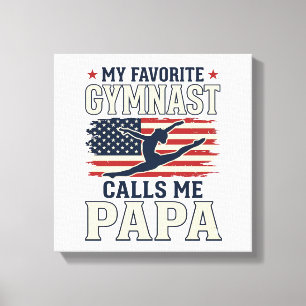 Toile Gymnaste préféré m'appelle Papa Patriotique Vintag