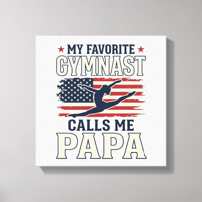 Toile Gymnaste préféré m'appelle Papa Patriotique Vintag (Recto)