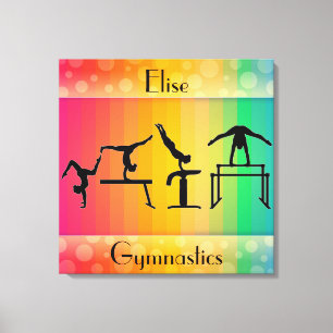 Toile Gymnastique Arc-en-ciel avec filles Gymnastique Év