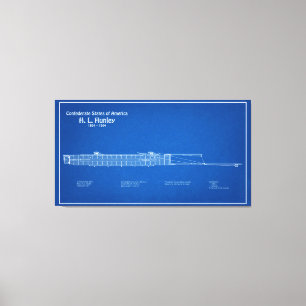 Toile H. L. Hunley - Plan directeur des navires