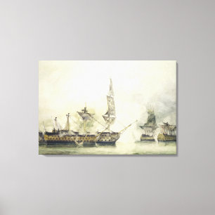 Toile H.M.S. Victoire à la bataille de Trafalgar, 1805,