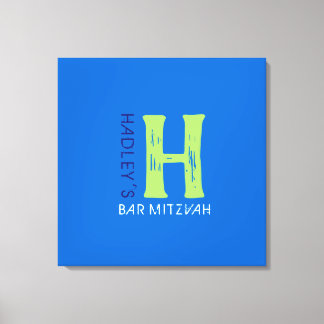 Toile H Monogramme Premier Bat mitzvah de barre Carte d'