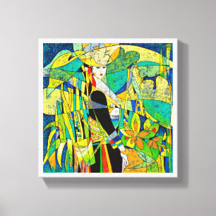 Toile Habillez l'art abstrait de peinture de Hao