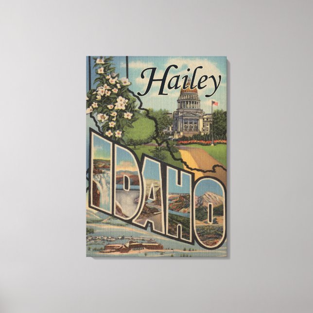 Toile Hailey, IdahoGrandes lettres ScènesHailey, ID (Recto)