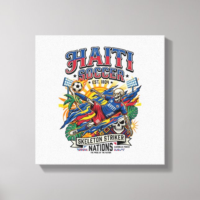 Toile Haïti Football Squelette Attaquant Nations Style A (Recto)