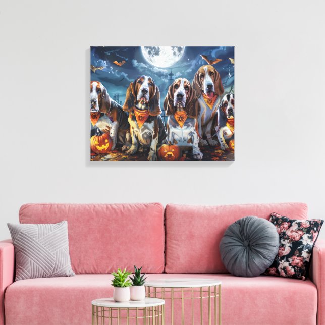 Toile Halloween Basset Hound Éffrayant (Insitu(Salon))