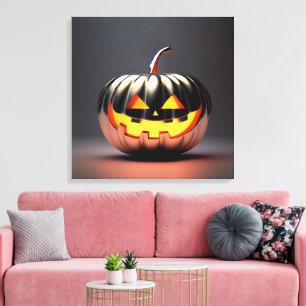 Toile Halloween Citrouille brillant