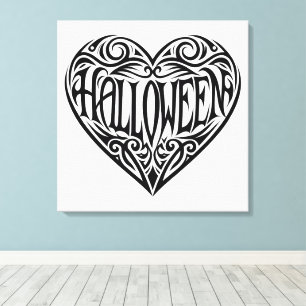 Toile Halloween cœur, Cœur noir, Vacances