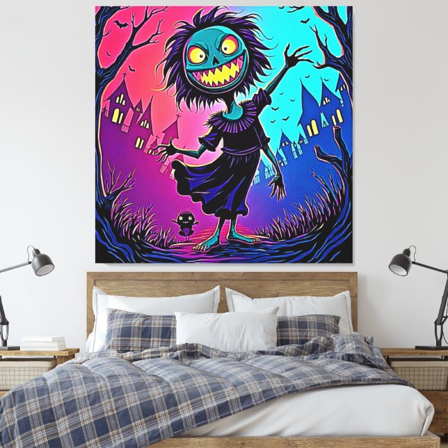 Toile Halloween de nuit éffrayante conception créatrice (Insitu(Chambre))