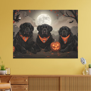 Toile Halloween de Terre-Neuve Éffrayant
