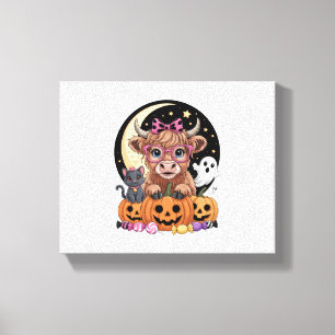 Toile Halloween Éffrayante saison de la vache Highland