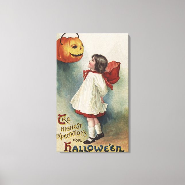 Toile Halloween GreetingGirl en rouge et blanc (Recto)