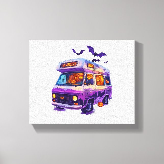 Toile Halloween Haunted Camper Van (Recto)